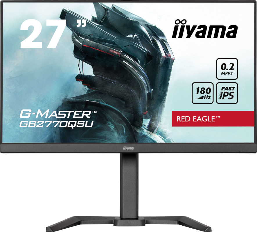 Moniteur LCD IIYAMA G-MASTER GB2770QSU-B6. Taille de l'&eacute;cran: 68,6 cm (27"), R&eacute;solution de l'&eacute;cran: 2560 x 1440 pixels, Type HD: 2K Ultra HD, Technologie d'affichage: LCD, Temps de r&eacute;ponse: 0,2 ms, Format d'image: 16:9, Angle de vision horizontal: 178&deg;, Angle de vision vertical: 178&deg;. Haut-parleurs int&eacute;gr&eacute;s. Concentrateur USB int&eacute;gr&eacute;, Version du concentrateur USB: 3.2 Gen 1 (3.1 Gen 1). Montage VESA, R&eacute;glage de la hauteur. Couleur du produit: Noir