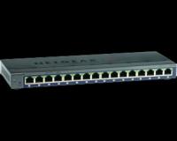 Commutateur Ethernet Netgear ProSafe Plus GS116E 16 Ports - 16 x Network (RJ-45) Ports - 10/100/1000Base-T - Non - 2 Layer Supported - Fixation au mur&Agrave; vie Limited Warranty