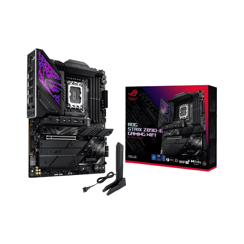 Carte M&egrave;re Asus ROG STRIX Z890-E GAMING WIFI - ATX - Socket LGA1851 - Z890 - 4 x DDR5 - 7 x M.2 - Thunderbolt 4 USB Type-C ports - 1 x PCI-Express 5.0 16x - LAN 5 GbE - Wi-Fi 7